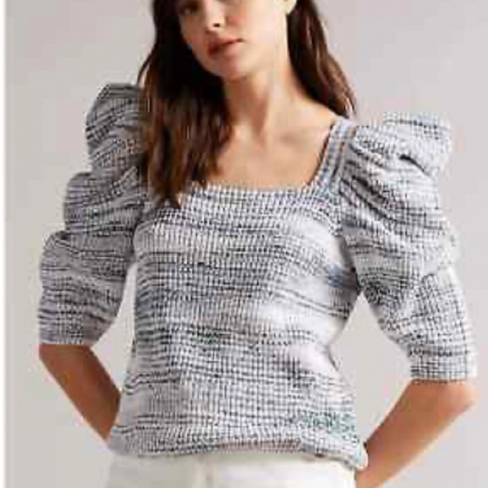 NWT Ted Baker London Aspel Puff Sleeves Tie Back Sweater